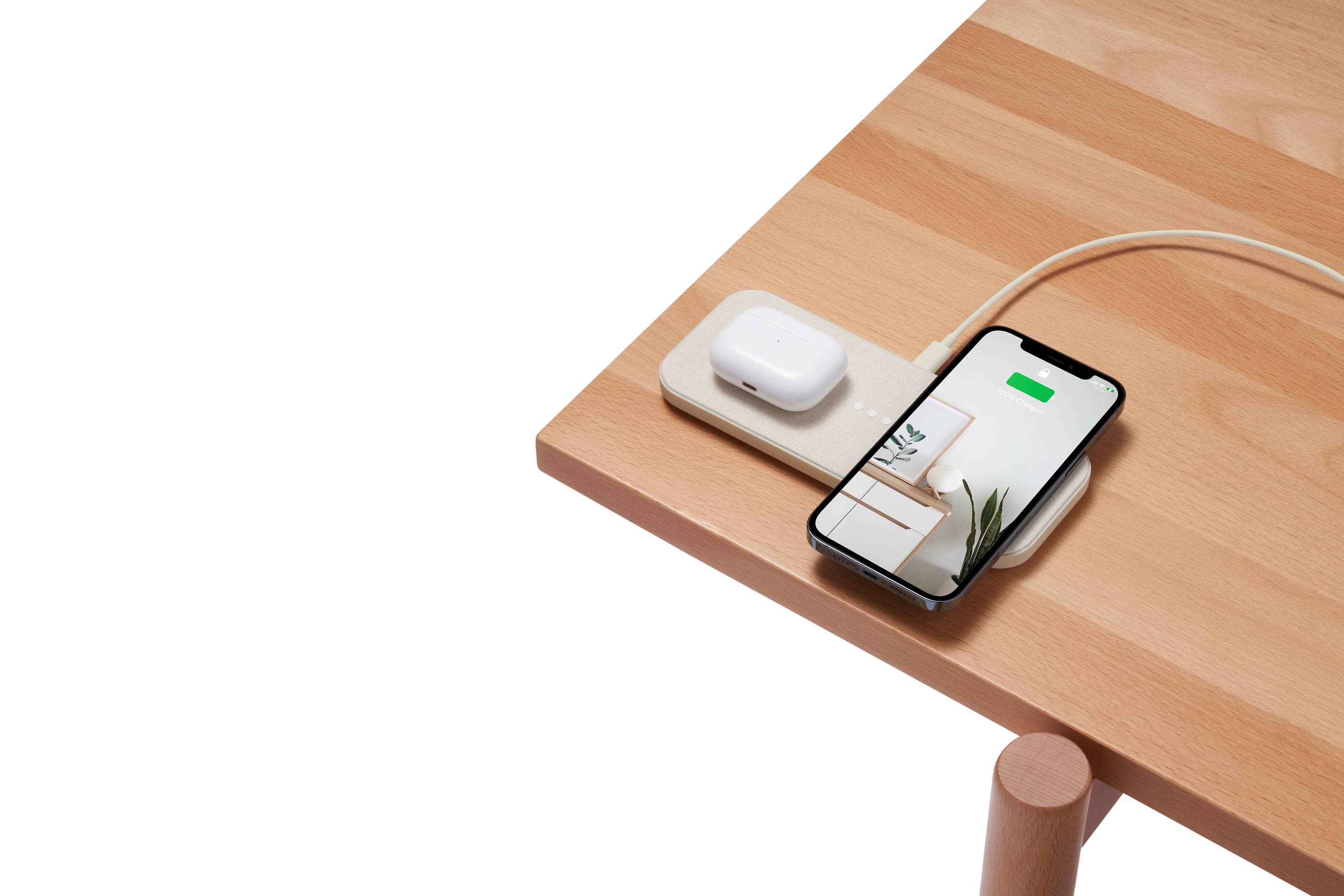 CATCH:2 - Essentials Linen Wireless Charger - Dual Charging