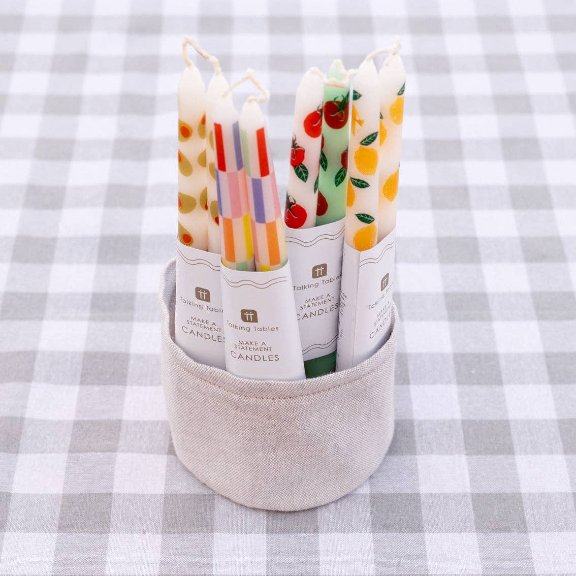 Lemon Taper Dinner Candles | 2 Pack | Summer Decor |