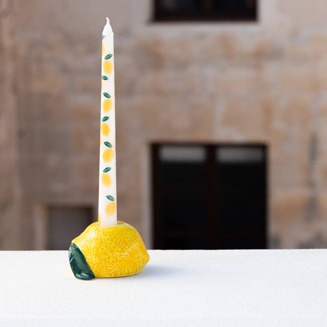 Lemon Taper Dinner Candles | 2 Pack | Summer Decor |