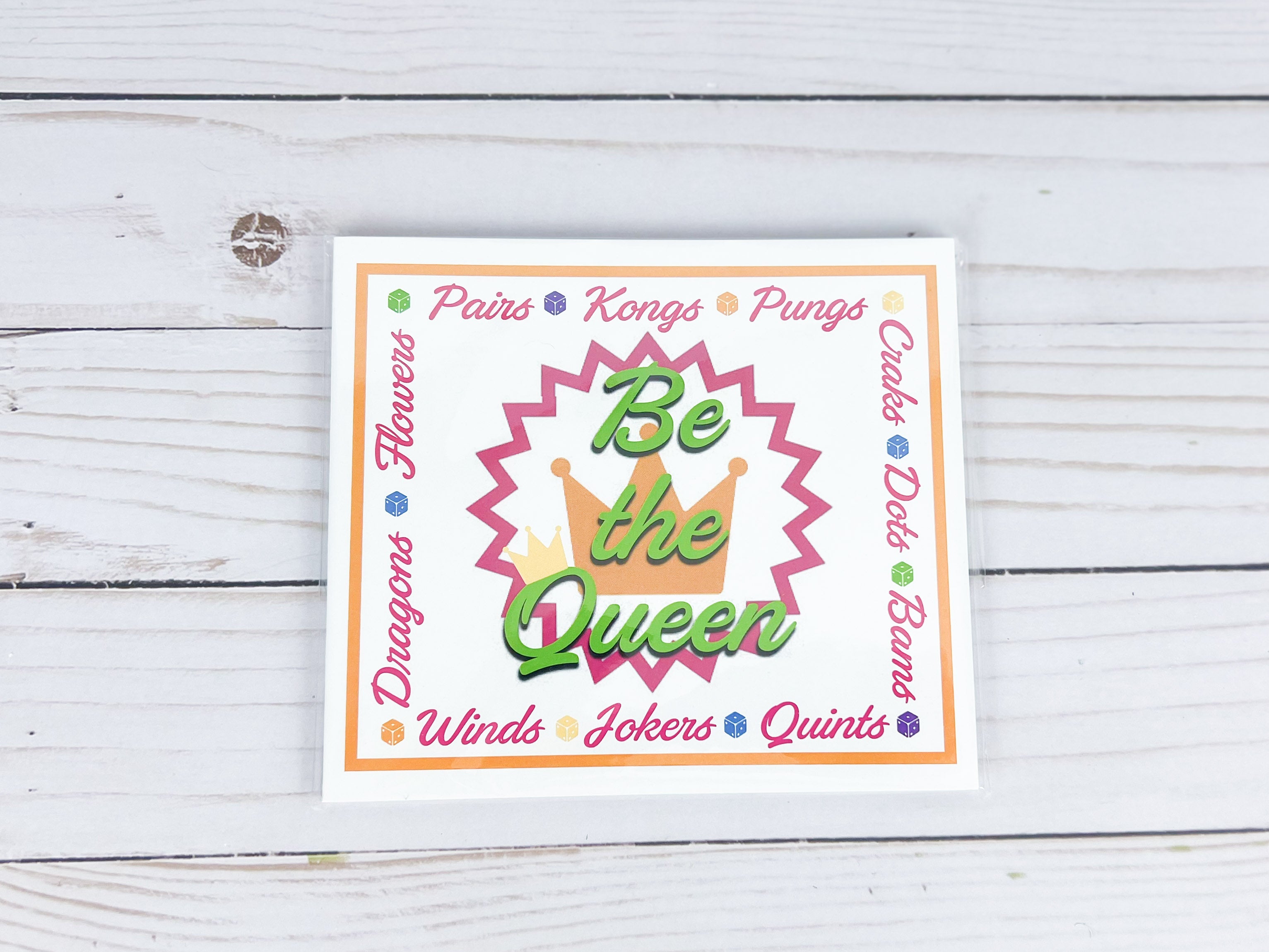 'Be the Queen' Custom Themed Mahjong Game Card (Set of 4)