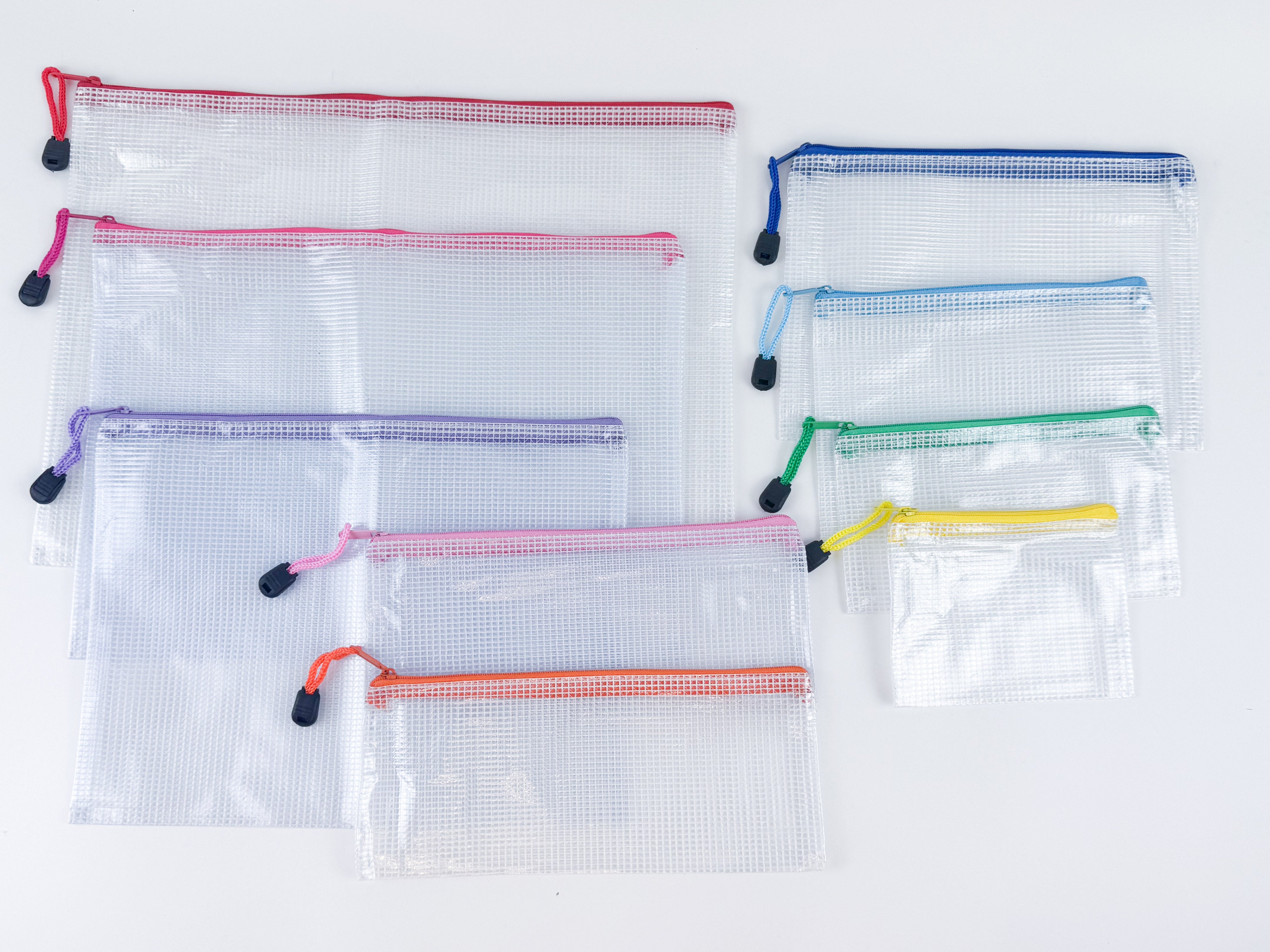 Waterproof/Mesh Zipper Bags perfect for back to school