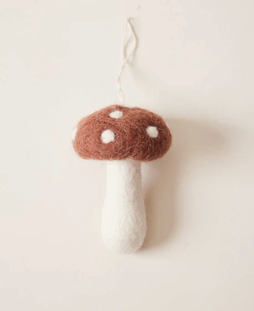 Felted Mushroom Ornament