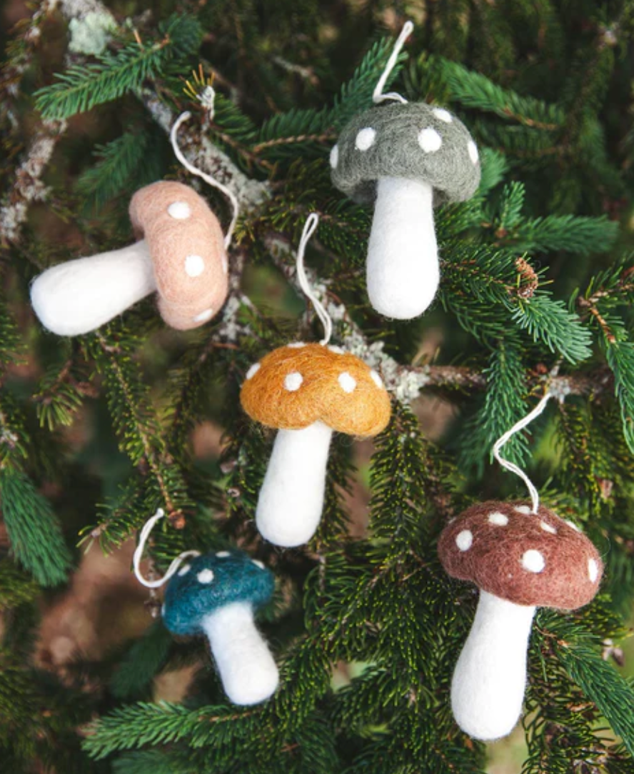 Felted Mushroom Ornament