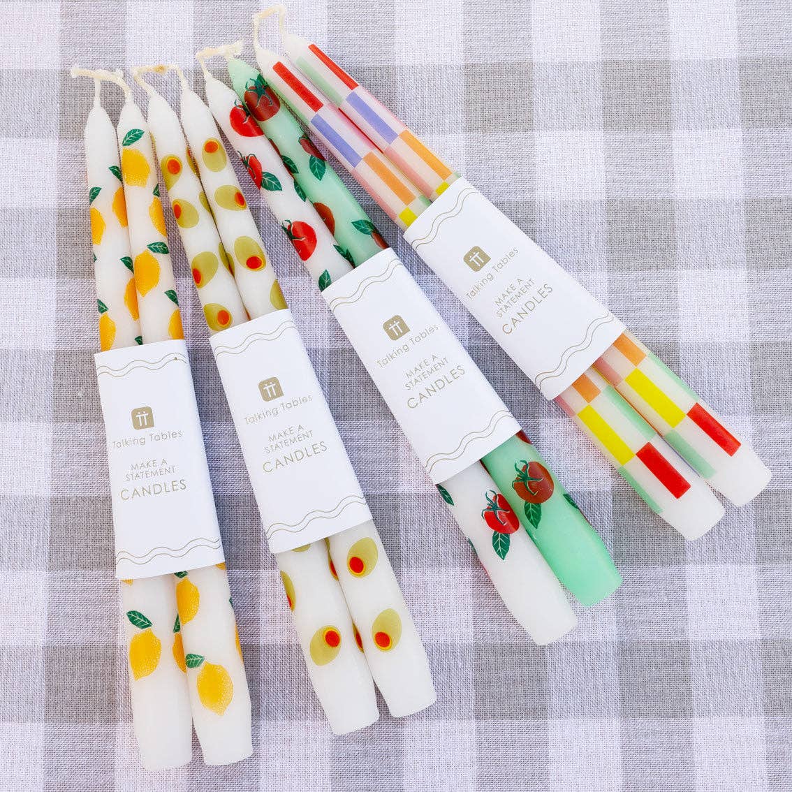 Lemon Taper Dinner Candles | 2 Pack | Summer Decor |