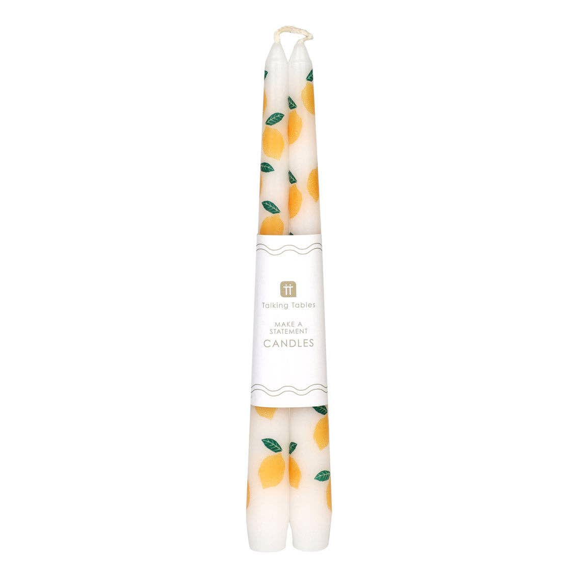 Lemon Taper Dinner Candles | 2 Pack | Summer Decor |